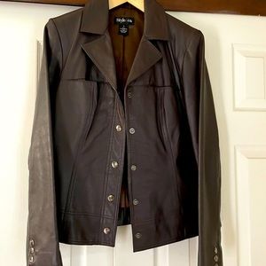 Brown leather women’s jacket
